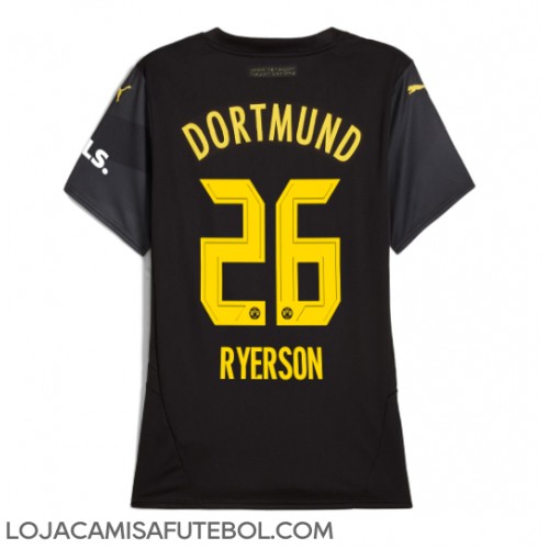 Camisa de Futebol Borussia Dortmund Julian Ryerson #26 Equipamento Secundário Mulheres 2024-25 Manga Curta